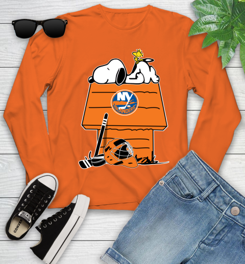 New York Islanders NHL Hockey Snoopy Woodstock The Peanuts Movie (1) Youth Long Sleeve 4
