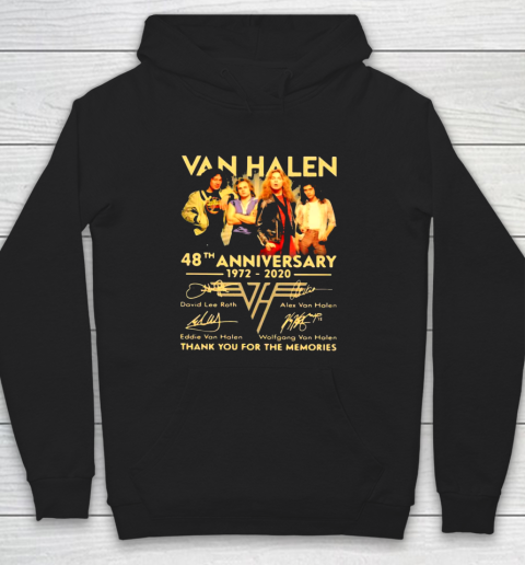 Van Halen 48th Anniversary 1972 2020 thank you for the memories signatures Hoodie