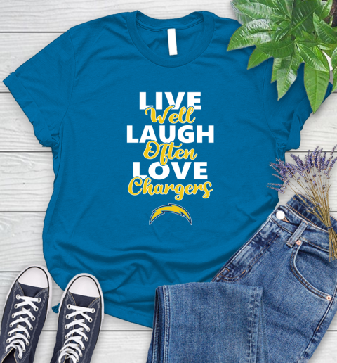 NFL Football Los Angeles Chargers Live Well Laugh Often Love Shirt Women's T-Shirt 8