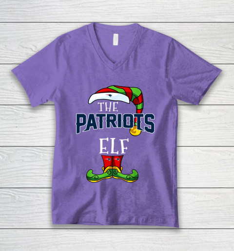 New England Patriots Christmas ELF Funny NFL V-Neck T-Shirt 8