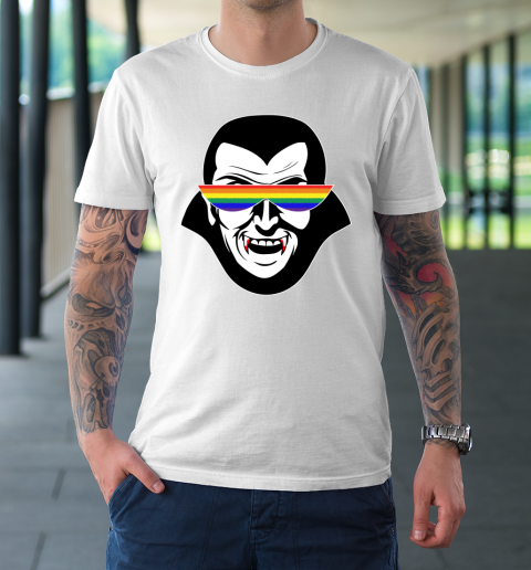 Gay Dracula Rainbow Sunglasses Vampire LGBT T-Shirt