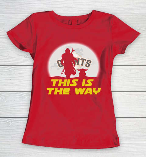 San Francisco Giants MLB Baseball Star Wars Yoda And Mandalorian This Is The Way Women's T-Shirt 9