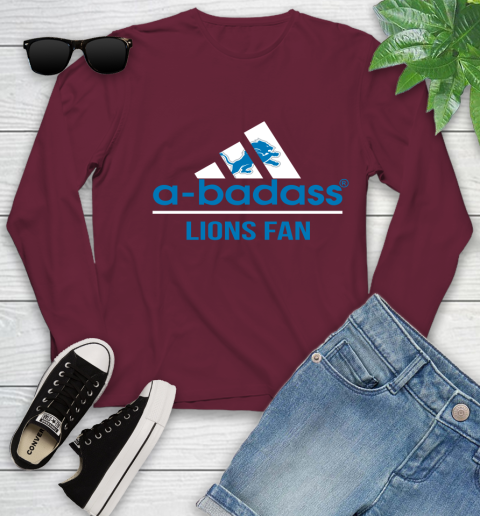 Detroit Lions NFL Football A Badass Adidas Adoring Fan Sports Youth Long Sleeve 6