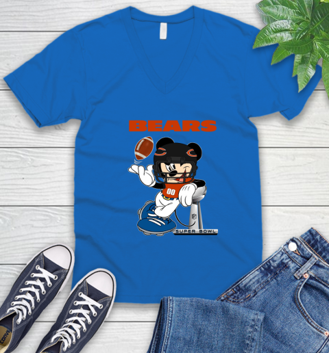 NFL Chicago Bears Mickey Mouse Disney Super Bowl Football T Shirt V-Neck T-Shirt 6