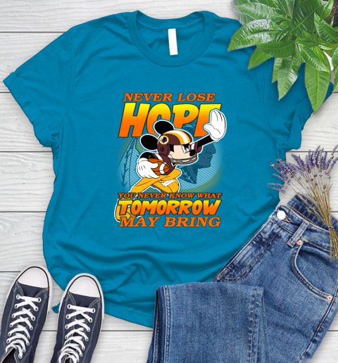 Washington Redskins NFL Football Mickey Disney Never Lose Hope Women's T-Shirt 10