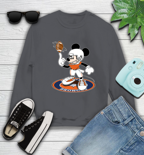 NFL Football Denver Broncos Cheerful Mickey Disney Shirt Sweatshirt 6