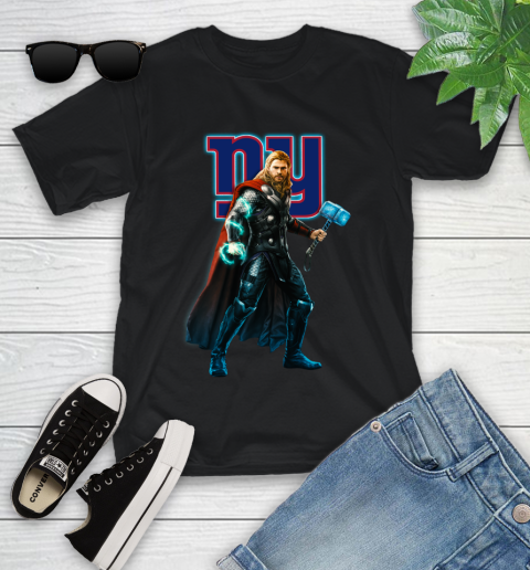 NFL Thor Avengers Endgame Football New York Giants Youth T-Shirt 2