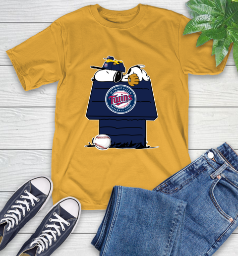 MLB Minnesota Twins Snoopy Woodstock The Peanuts Movie Baseball T Shirt T-Shirt 3