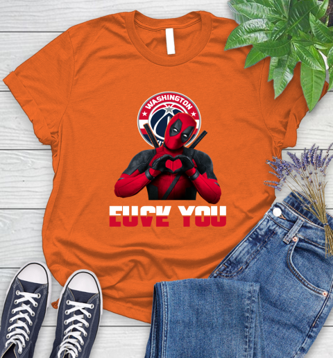 NBA Washington Wizards Deadpool Love You Fuck You Basketball Sports Women's T-Shirt 3