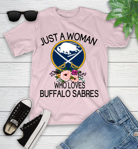 NHL Just A Woman Who Loves Buffalo Sabres Hockey Sports Youth T-Shirt 7
