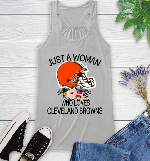 NFL Just A Woman Who Loves Cleveland Browns Football Sports Racerback Tank