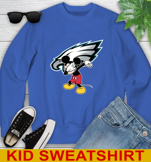 Philadelphia Eagles NFL Football Dabbing Mickey Disney Sports Youth Sweatshirt 7