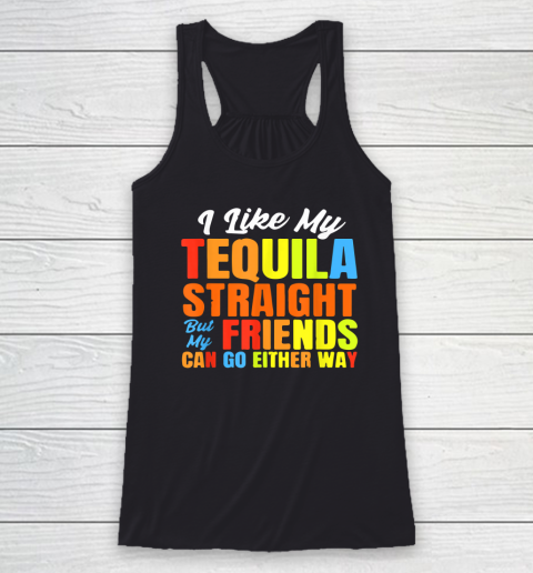 I Just Like My Tequila Straight LGBT Pride Tequila Christmas Racerback Tank