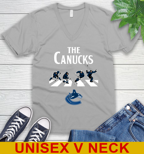 NHL Hockey Vancouver Canucks The Beatles Rock Band Shirt V-Neck T-Shirt 3