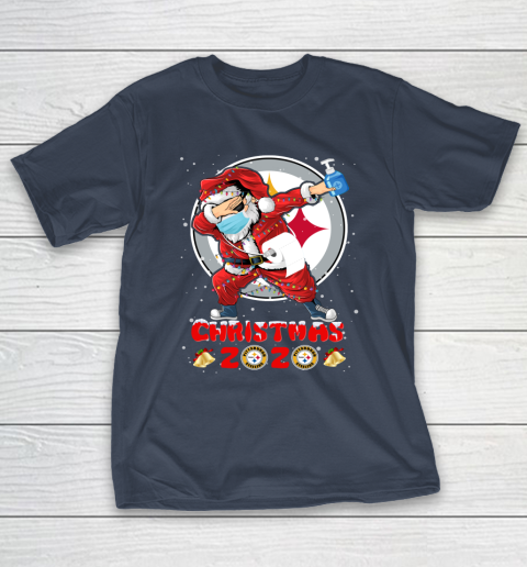 Pittsburgh Steelers Funny Santa Claus Dabbing Christmas 2020 NFL T-Shirt 3
