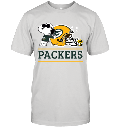 The Green Bay Packers Joe Cool And Woodstock Snoopy Mashup Unisex Jersey Tee