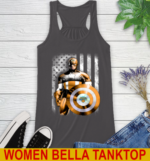 New York Knicks NBA Basketball Captain America Marvel Avengers American Flag Shirt Racerback Tank 10