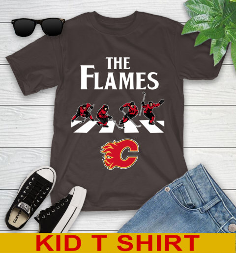 NHL Hockey Calgary Flames The Beatles Rock Band Shirt Youth T-Shirt 6
