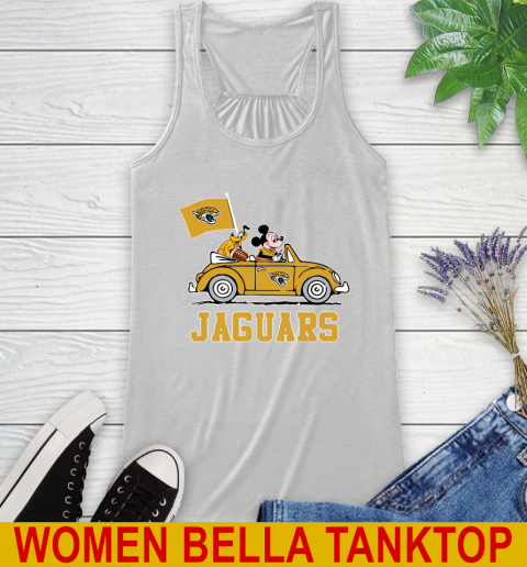 NFL Football Jacksonville Jaguars Pluto Mickey Driving Disney Shirt Racerback Tank