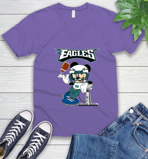 NFL Philadelphia Eagles Mickey Mouse Disney Super Bowl Football T Shirt V-Neck T-Shirt 10