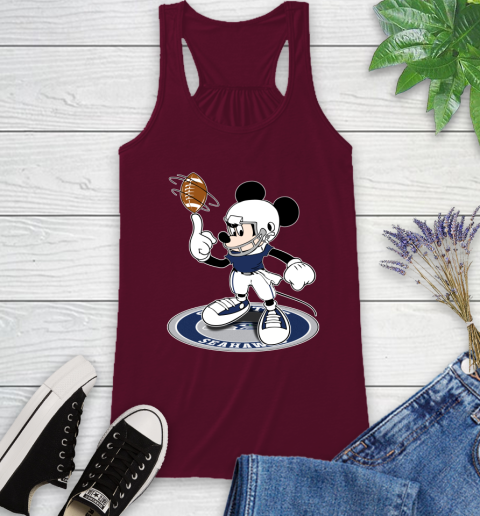 NFL Football Seattle Seahawks Cheerful Mickey Disney Shirt Racerback Tank 3