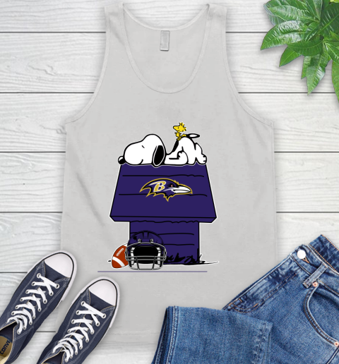 Baltimore Ravens NFL Football Snoopy Woodstock The Peanuts Movie Tank Top