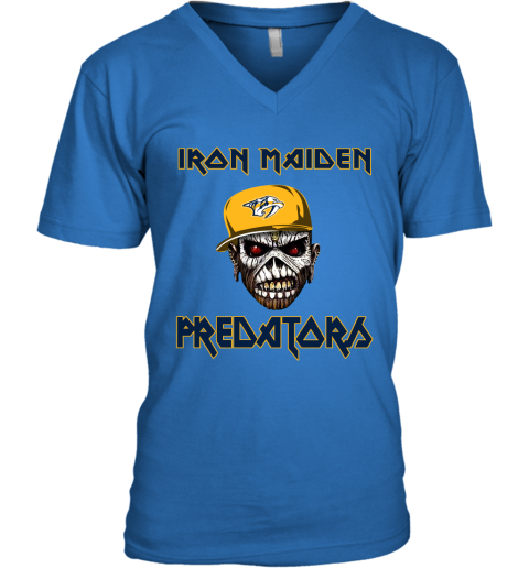 NHL Nashville Predators Iron Maiden Rock Band Music Hockey Sports u8VFmjpoMpR v neck unisex 8 95 151514 front royal