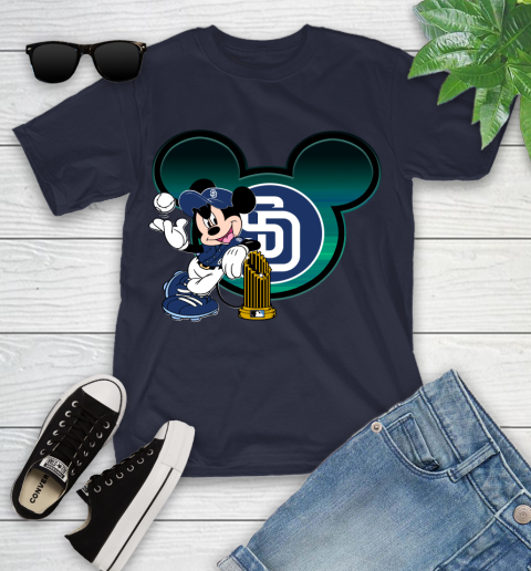 MLB San Diego Padres The Commissioner's Trophy Mickey Mouse Disney Youth T-Shirt 3