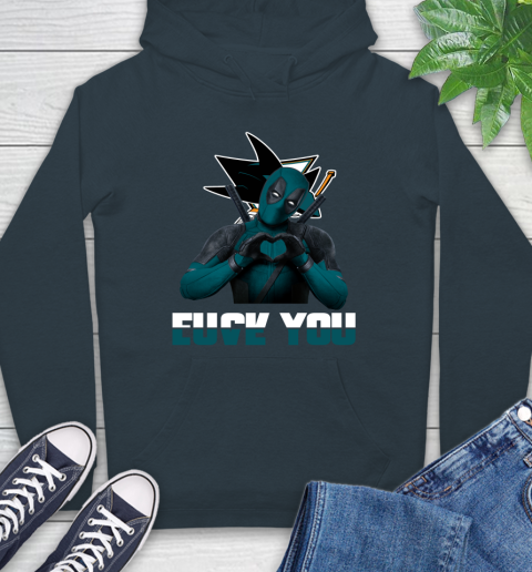NHL San Jose Sharks Deadpool Love You Fuck You Hockey Sports Hoodie 7
