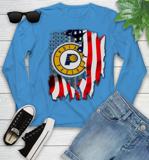 Indiana Pacers NBA Basketball American Flag Youth Long Sleeve - Image 9