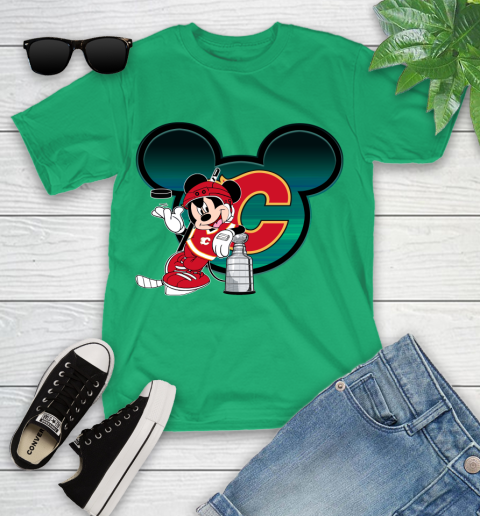 NHL Calgary Flames Stanley Cup Mickey Mouse Disney Hockey T Shirt Youth T-Shirt 6