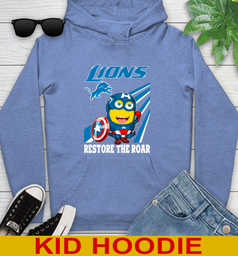 NFL Football Detroit Lions Captain America Marvel Avengers Minion Shirt Youth Hoodie 12