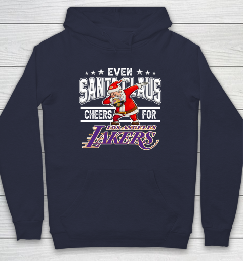 Los Angeles Lakers Even Santa Claus Cheers For Christmas NBA Hoodie 2