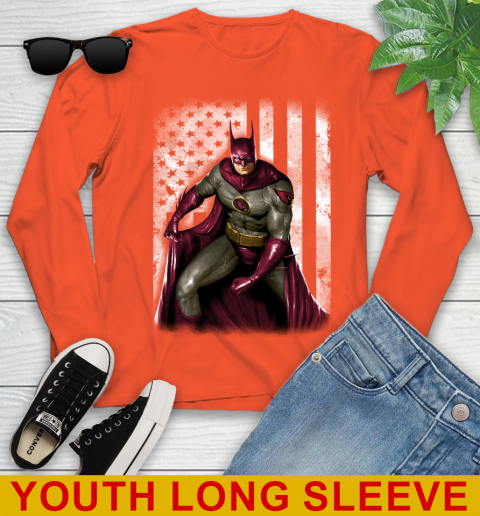 Arizona Cardinals NFL Football Batman DC American Flag Shirt Youth Long Sleeve 3