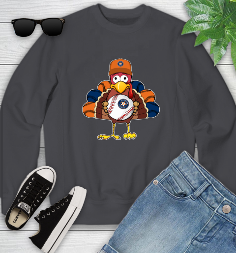 Houston Astros Turkey thanksgiving Youth Sweatshirt 6