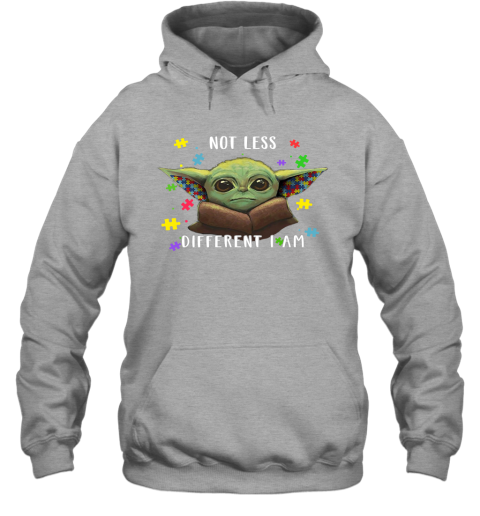 9vpy not less different i am baby yoda autism awareness shirts hoodie 23 front sport grey