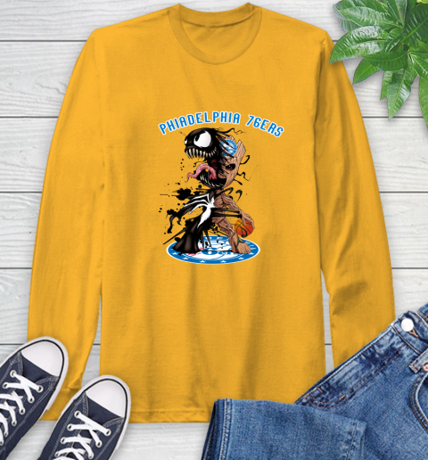 NBA Philadelphia 76ers Basketball Venom Groot Guardians Of The Galaxy Long Sleeve T-Shirt 3