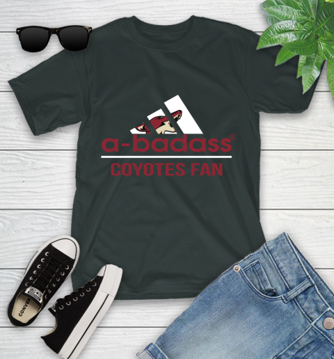 NHL A Badass Arizona Coyotes Fan Adidas Hockey Sports Youth T-Shirt 6