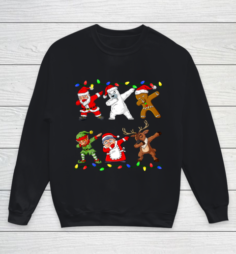 Christmas Dabbing Santa Elf And Friends Boys Kids Dab Xmas Gift Youth Sweatshirt