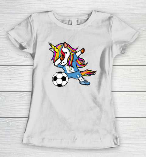 Dabbing Unicorn Guatemala Football Guatemalan Flag Soccer Women's T-Shirt