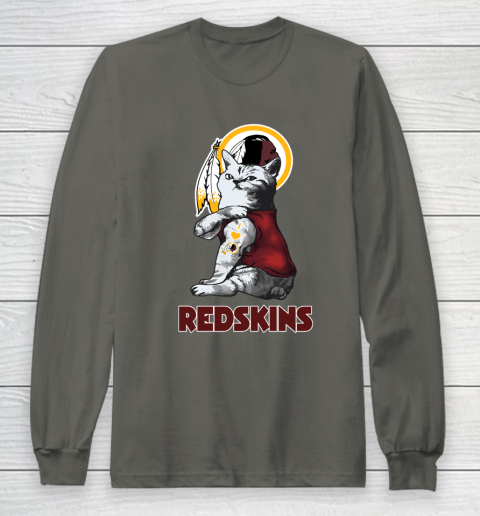 NFL Football My Cat Loves Washington Redskins Long Sleeve T-Shirt 5