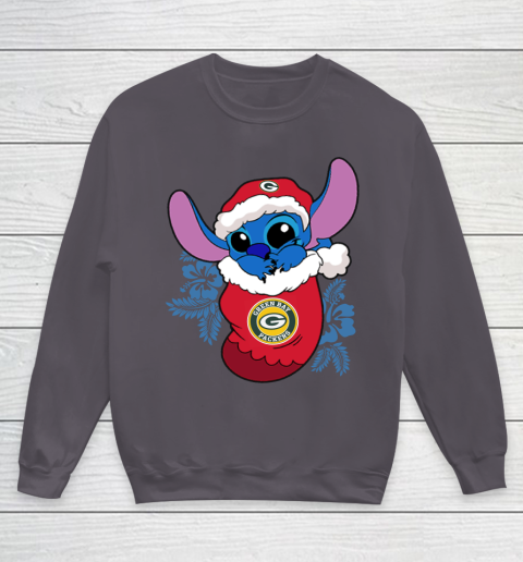 Green Bay Packers Christmas Stitch In The Sock Funny Disney NFL Youth Sweatshirt 6
