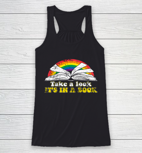 Reading Rainbow t shirt Love Reading Love Rainbows Gift Retro Rainbow Racerback Tank