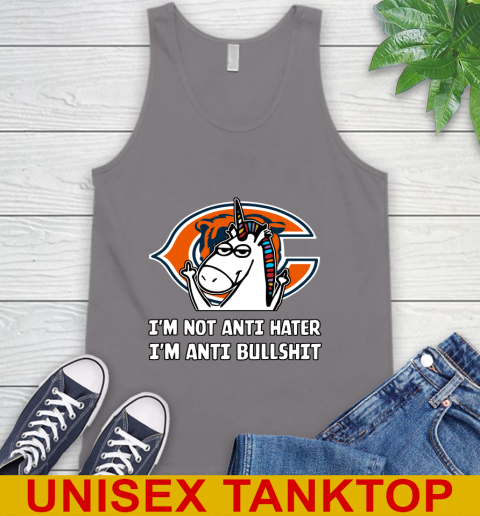 Chicago Bears NFL Football Unicorn I'm Not Anti Hater I'm Anti Bullshit Tank Top 7