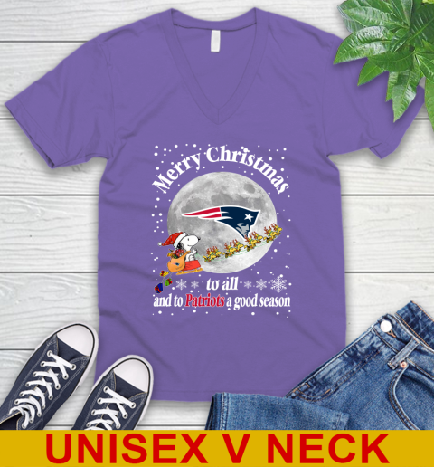 New England Patriots Merry Christmas To All And To Patriots A Good Season NFL Football Sports V-Neck T-Shirt 8