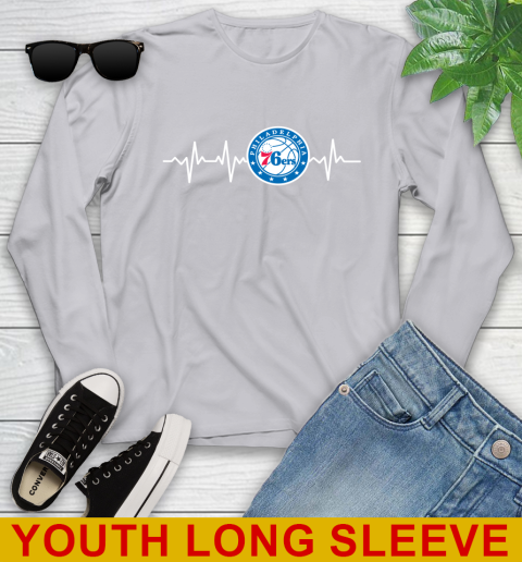 Philadelphia 76ers NBA Basketball Heart Beat Shirt Youth Long Sleeve 5