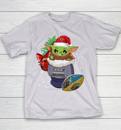 Jacksonville Jaguars Christmas Baby Yoda Star Wars Funny Happy NFL Youth T-Shirt 5