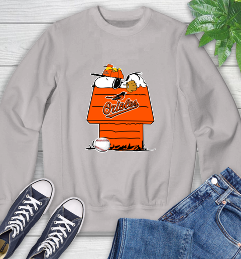 MLB Baltimore Orioles Snoopy Woodstock The Peanuts Movie Baseball T Shirt Sweatshirt 12