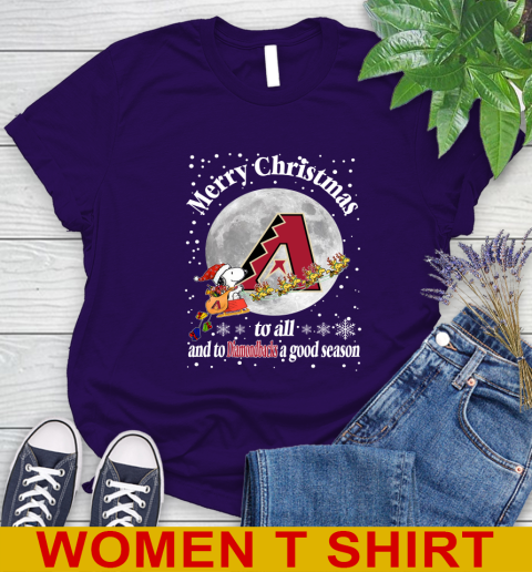 Arizona Diamondbacks Merry Christmas To All And To Diamondbacks A Good Season MLB Baseball Sports Women's T-Shirt 4