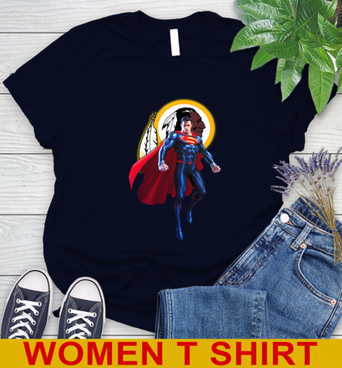 NFL Superman DC Sports Football Washington Redskins Women's T-Shirt 3